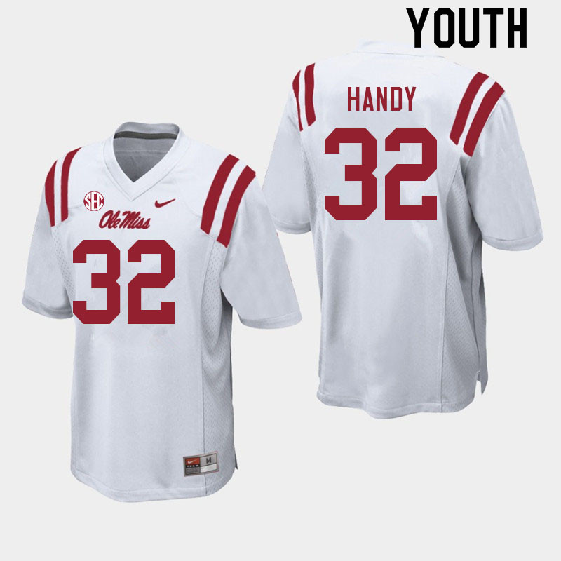 Youth #32 Jaden Handy Ole Miss Rebels College Football Jerseys Sale-White - Click Image to Close